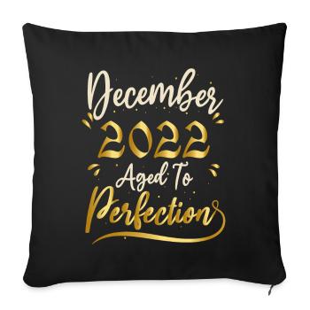 Décembre 2022 Décembre anniversaire December 2022 - Housse de coussin décorative 45 x 45 cm - noir - Devant