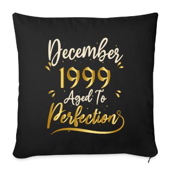 Décembre 1999 Décembre anniversaire December 1999 - Housse de coussin décorative 45 x 45 cm - noir - Devant