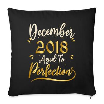 December 2018 December Anniversary December 2018 - Sofa pillowcase 17,3'' x 17,3'' (45 x 45 cm) - black - Front