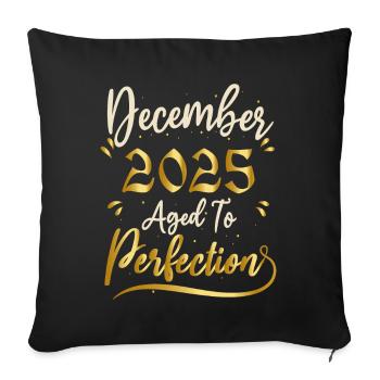 December 2025 December Anniversary December 2025 - Sofa pillowcase 17,3'' x 17,3'' (45 x 45 cm) - black - Front