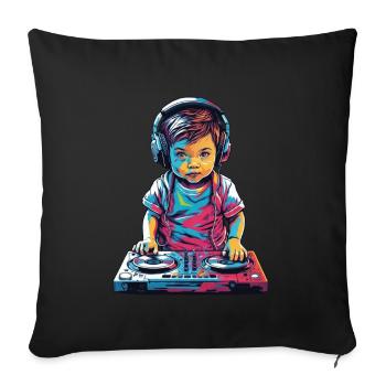 DJ Vaporwave Music Aesthetic Party Design - Sofa pillowcase 17,3'' x 17,3'' (45 x 45 cm) - black - Front