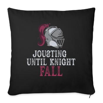 Joute Chevalier Médiéval Renaissance Chevaliers Armure - Housse de coussin décorative 45 x 45 cm - noir - Devant