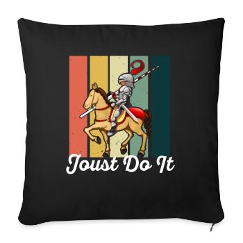 Joute Chevalier Médiéval Renaissance Chevaliers Armure - Housse de coussin décorative 45 x 45 cm - noir - Devant