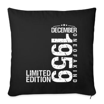 Décembre 1959 Décembre anniversaire December 1959 - Housse de coussin décorative 45 x 45 cm - noir - Devant