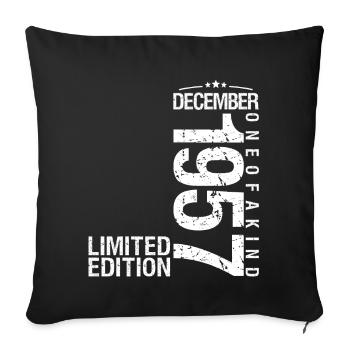 Décembre 1957 Décembre anniversaire December 1957 - Housse de coussin décorative 45 x 45 cm - noir - Devant