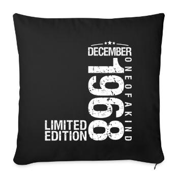 December 1968 December Anniversary December 1968 - Sofa pillowcase 17,3'' x 17,3'' (45 x 45 cm) - black - Front