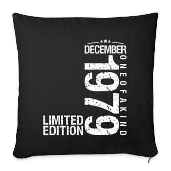 December 1979 December Anniversary December 1979 - Sofa pillowcase 17,3'' x 17,3'' (45 x 45 cm) - black - Front