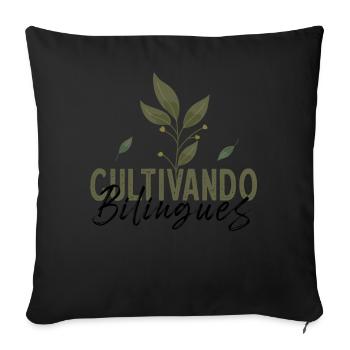 Cultivando Bilingües Spanish Teacher Apparel - Sofa pillowcase 17,3'' x 17,3'' (45 x 45 cm) - black - Front