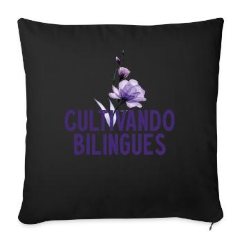 Cultivando Bilingües Spanischlehrer Bekleidung - Sofakissenbezug 45 x 45 cm - Schwarz - Vorne