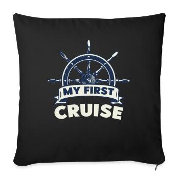 My First Cruise Family Vacation - Fun and Exciting - Sofa pillowcase 17,3'' x 17,3'' (45 x 45 cm) - black - Front