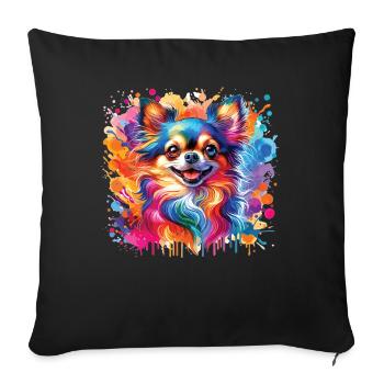 Watercolor Colorful Chihuahua - Sofa pillowcase 17,3'' x 17,3'' (45 x 45 cm) - black - Front