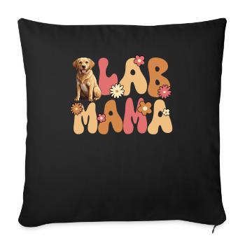 Labrador Retriever Groovy Lab Mom - Sofa pillowcase 17,3'' x 17,3'' (45 x 45 cm) - black - Front