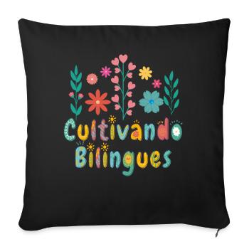 Cultivando Bilingües Spanischlehrer Bekleidung - Sofakissenbezug 45 x 45 cm - Schwarz - Vorne