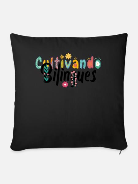 Cultivando Bilingües Spanischlehrer Bekleidung - Sofakissenbezug 45 x 45 cm - Schwarz