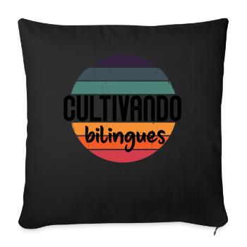 Cultivando Bilingües Spanish Teacher Apparel - Sofa pillowcase 17,3'' x 17,3'' (45 x 45 cm) - black - Front