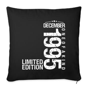 Décembre 1995 Décembre anniversaire December 1995 - Housse de coussin décorative 45 x 45 cm - noir - Devant