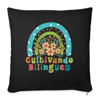Cultivando Bilingües Spanischlehrer Bekleidung - Sofakissenbezug 45 x 45 cm - Schwarz - Vorne