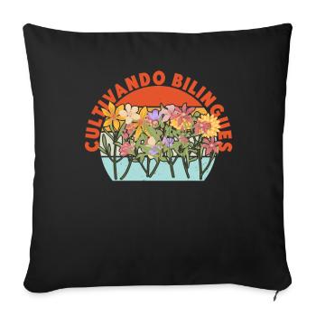 Cultivando Bilingües Spanish Teacher Apparel - Sofa pillowcase 17,3'' x 17,3'' (45 x 45 cm) - black - Front