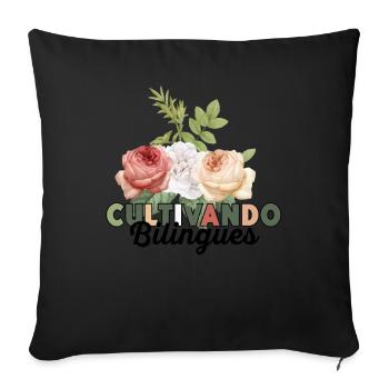 Cultivando Bilingües Spanish Teacher Apparel - Sofa pillowcase 17,3'' x 17,3'' (45 x 45 cm) - black - Front