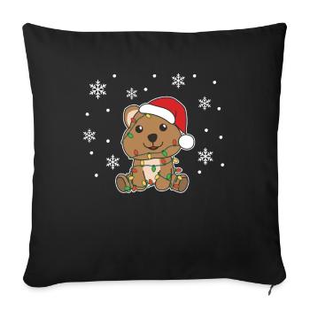 Quokka Noël Hiver Animaux Quokkas - Housse de coussin décorative 45 x 45 cm - noir - Devant