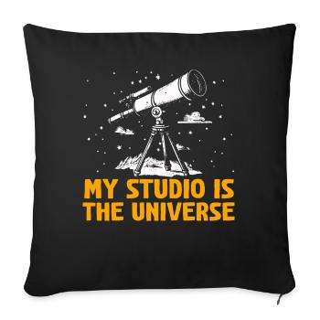 Space Photography Stargazing Telescope Astronomy - Sofa pillowcase 17,3'' x 17,3'' (45 x 45 cm) - black - Front