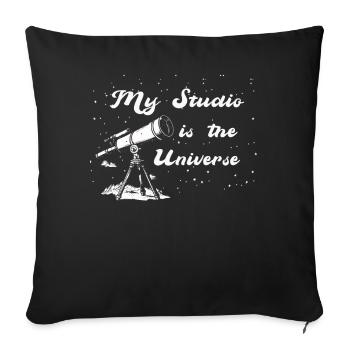 Space Photography Stargazing Telescope Astronomy - Sofa pillowcase 17,3'' x 17,3'' (45 x 45 cm) - black - Front