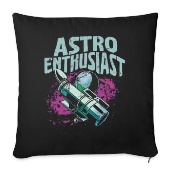 Space Photography Stargazing Telescope Astronomy - Sofa pillowcase 17,3'' x 17,3'' (45 x 45 cm) - black - Front