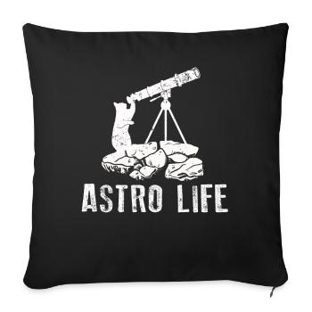 Space Photography Stargazing Telescope Astronomy - Sofa pillowcase 17,3'' x 17,3'' (45 x 45 cm) - black - Front