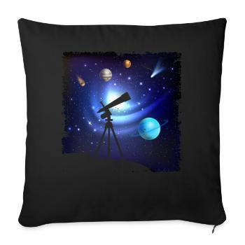 Space Photography Stargazing Telescope Astronomy - Sofa pillowcase 17,3'' x 17,3'' (45 x 45 cm) - black - Front