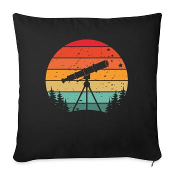 Space Photography Stargazing Telescope Astronomy - Sofa pillowcase 17,3'' x 17,3'' (45 x 45 cm) - black - Front
