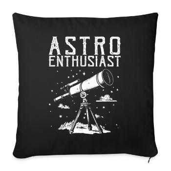 Space Photography Stargazing Telescope Astronomy - Sofa pillowcase 17,3'' x 17,3'' (45 x 45 cm) - black - Front