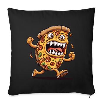 Halloween Pizza Horror Cartoon Movie Night Fun - Sofa pillowcase 17,3'' x 17,3'' (45 x 45 cm) - black - Front
