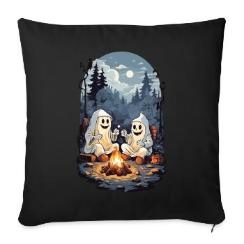 Halloween Ghosts Campfire Kids Cartoon - Sofa pillowcase 17,3'' x 17,3'' (45 x 45 cm) - black - Front