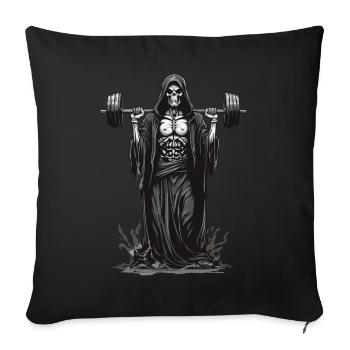 Grim Reaper Bodybuilder Deadlift Spaß - Sofakissenbezug 45 x 45 cm - Schwarz - Vorne