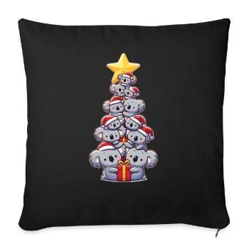Arbre de Noël Koala Joyeux Noël - Housse de coussin décorative 45 x 45 cm - noir - Devant