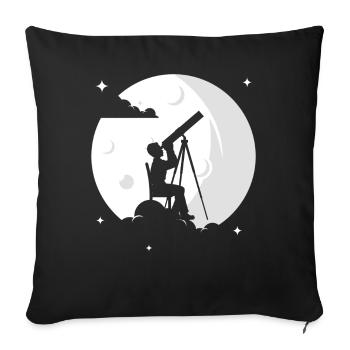 Space Photography Stargazing Telescope Astronomy - Sofa pillowcase 17,3'' x 17,3'' (45 x 45 cm) - black - Front