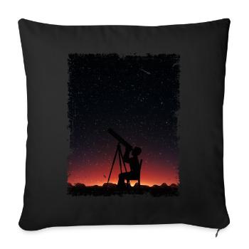 Space Photography Stargazing Telescope Astronomy - Sofa pillowcase 17,3'' x 17,3'' (45 x 45 cm) - black - Front