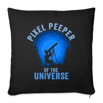 Space Photography Stargazing Telescope Astronomy - Sofa pillowcase 17,3'' x 17,3'' (45 x 45 cm) - black - Front