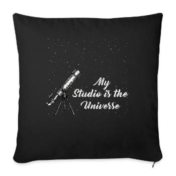Space Photography Stargazing Telescope Astronomy - Sofa pillowcase 17,3'' x 17,3'' (45 x 45 cm) - black - Front