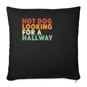 Hot-dog à la recherche d’un couloir - Housse de coussin décorative 45 x 45 cm - noir - Devant