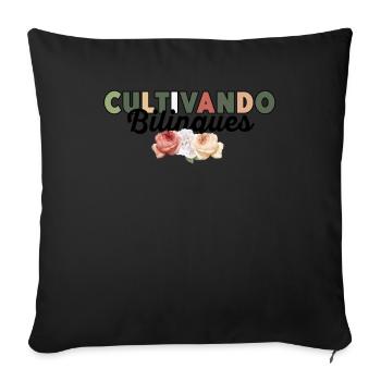Cultivando Bilingües Spanischlehrer Bekleidung - Sofakissenbezug 45 x 45 cm - Schwarz - Vorne