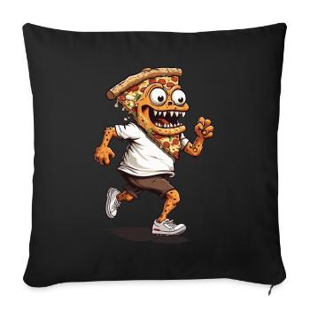 Pizza Slice Monster Design for Pizza Lovers - Sofa pillowcase 17,3'' x 17,3'' (45 x 45 cm) - black - Front