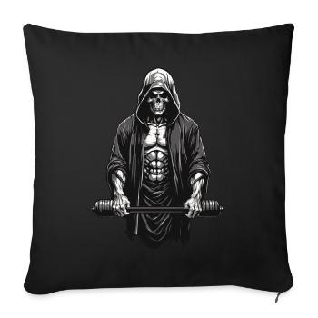 Grim Reaper Bodybuilder Fitness Design - Housse de coussin décorative 45 x 45 cm - noir - Devant