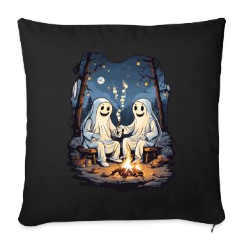 Halloween Ghosts Camping Kids Cartoon - Sofa pillowcase 17,3'' x 17,3'' (45 x 45 cm) - black - Front