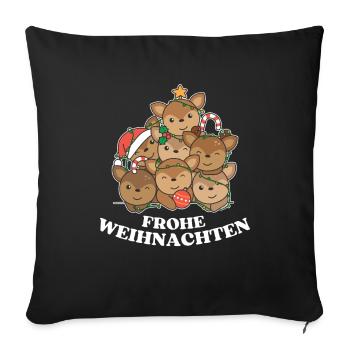 Merry Christmas Deer Christmas Eve Deer - Sofa pillowcase 17,3'' x 17,3'' (45 x 45 cm) - black - Front