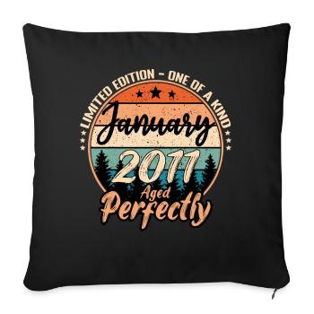 Janvier 2011 anniversaire 2011 légendes Janvier - Housse de coussin décorative 45 x 45 cm - noir - Devant