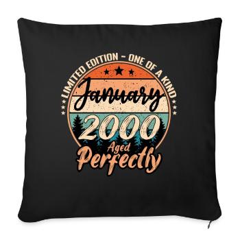 January 2000 anniversary 2000 legends January - Sofa pillowcase 17,3'' x 17,3'' (45 x 45 cm) - black - Front