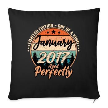Janvier 2017 anniversaire 2017 légendes Janvier - Housse de coussin décorative 45 x 45 cm - noir - Devant