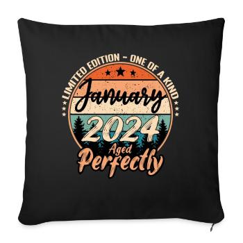 January 2024 Anniversary 2024 Legends January - Sofa pillowcase 17,3'' x 17,3'' (45 x 45 cm) - black - Front