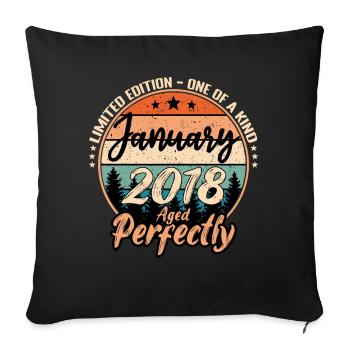 Janvier 2018 anniversaire 2018 légendes Janvier - Housse de coussin décorative 45 x 45 cm - noir - Devant